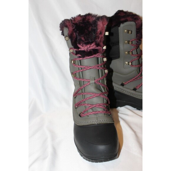 THE NORTH FACE Womens Shellista IV Luxe Waterproof Tall Snow Boots Black Green 7 - Picture 4 of 6